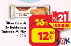 ÜLKER CEVİZLİ EV BAKLAVASI TADINDA MİLFÖY 28 G ÜLKER CEVİZLİ EV BAKLAVASI TADINDA MİLFÖY 28 G